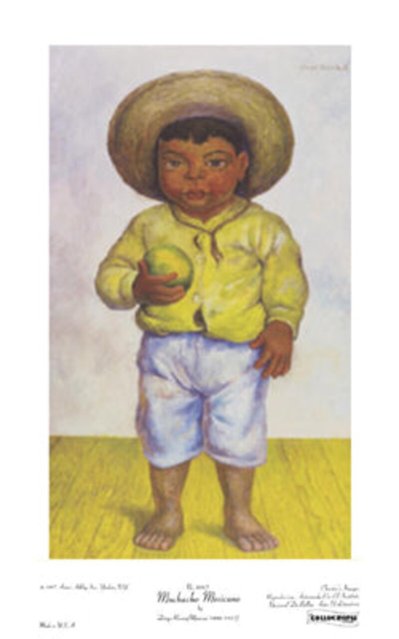 Muchacho Mexicano by Diego Rivera Wall Art Décor 16 x 10 Art Print